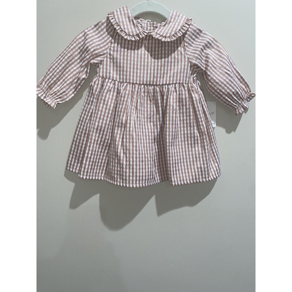NWT 6M Baby 2 pc Gingham Check Fall Winter Long Sleeve Dress Bloomers Holiday